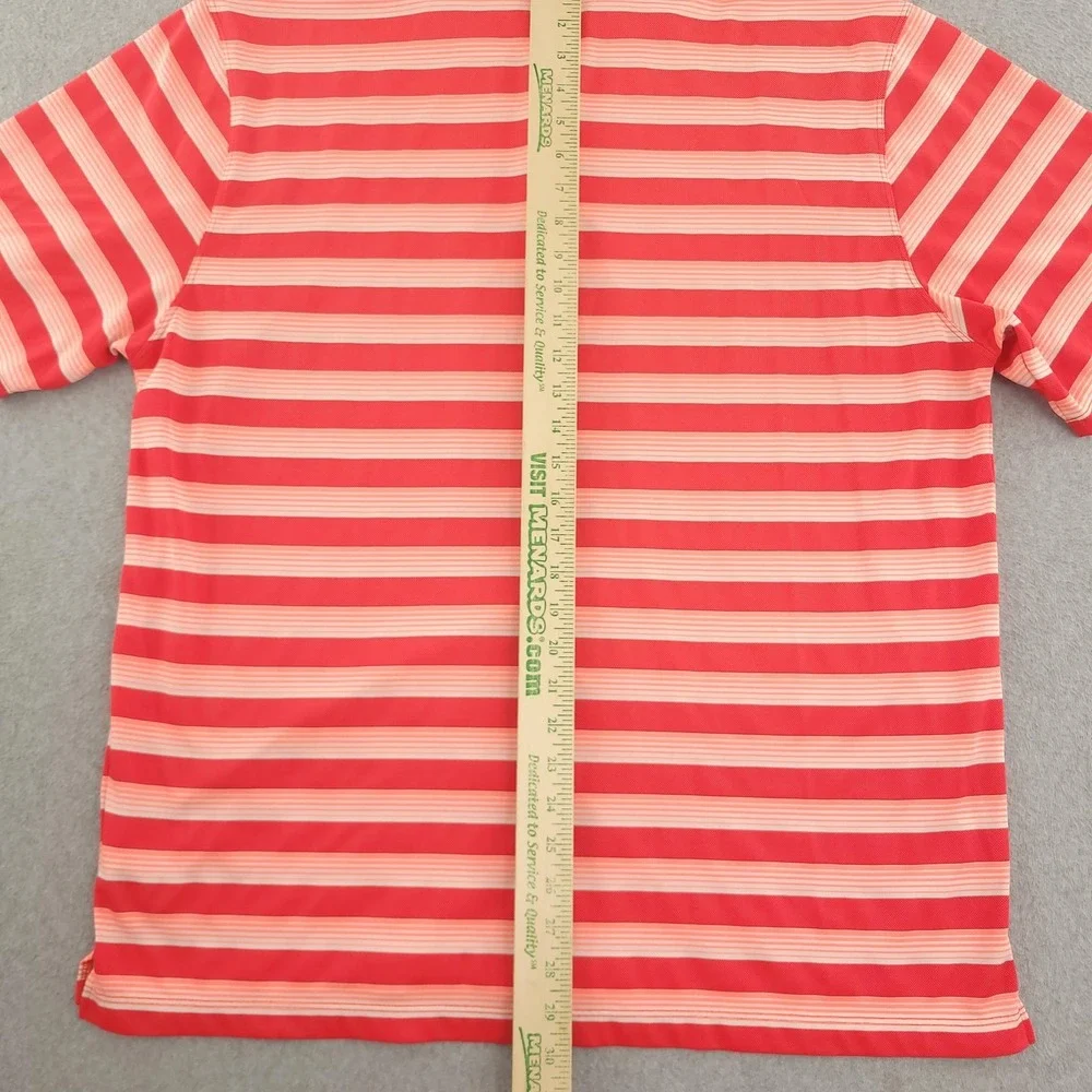 Nike Dri-FIT Polo Shirt Mens L Red Stripe Golf Performance Stretch Top